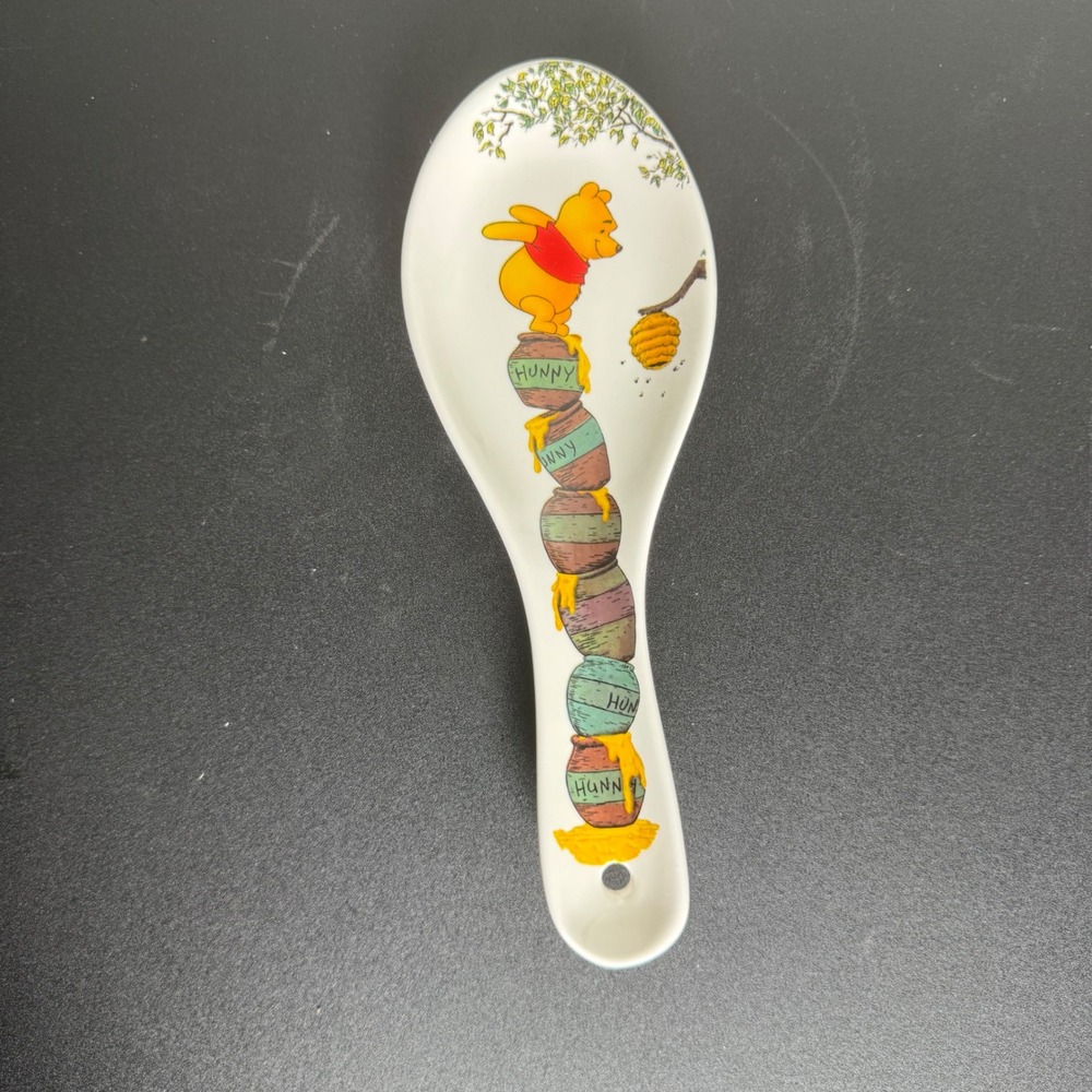 Disney Spoon Rest OS White Winnie the Pooh Hunny Pots Ceramic